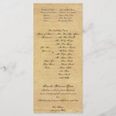 Élégant Programme Vintage de mariage de poches de (Dos)