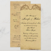 Élégant Programme Vintage de mariage de poches de (Devant / Derrière)