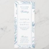 Élégant programme Vintage de mariage végétal (Devant)