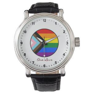 Elégant Progrès Arc en arc drapeau Montre /Couleur