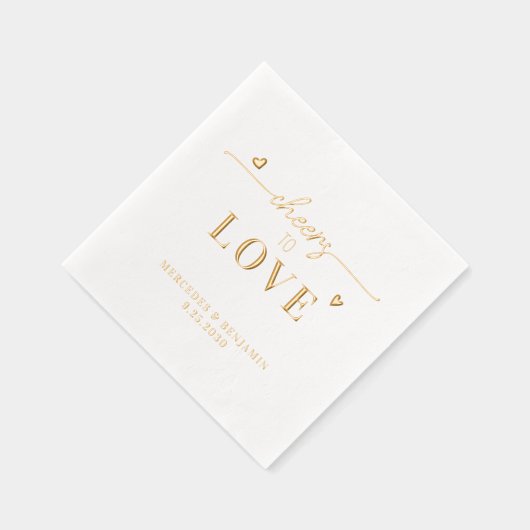 Elegant proost op Custom Gold Hearts bruiloft Folie Servetten (Rechts)