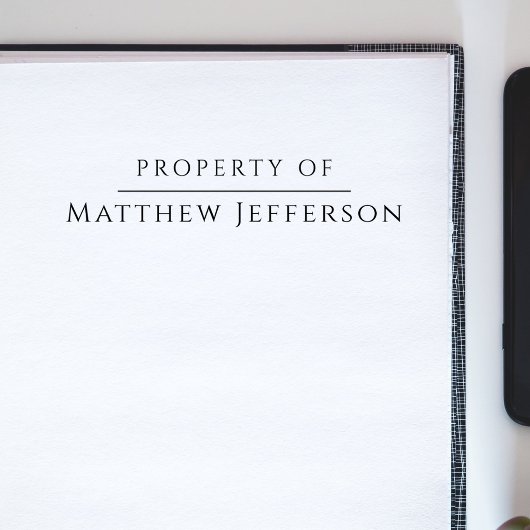 Elegant Property Of Custom Name Simple Book Rubberstempel