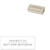 Elegant Property Of Custom Name Simple Book Rubberstempel (Gestempeld)