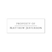 Elegant Property Of Custom Name Simple Book Rubberstempel (Afrduk)