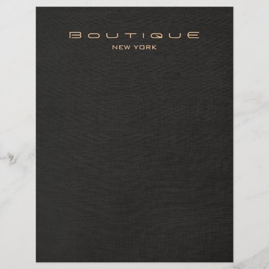 Elégant prospectus de présentation de lin noir (Devant)