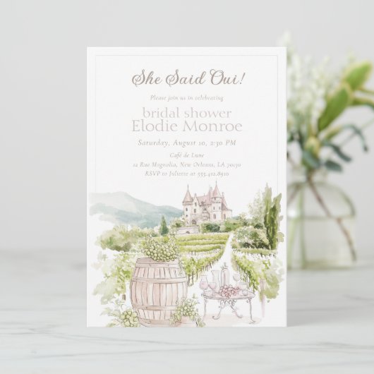 Elegant Provence Kasteel Franse Landelijke Bruilof Kaart (Staand voorkant)