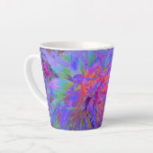 Elegant Psychedelic Decorative Dahlia Flower Latte Mok (Linkerhoek)