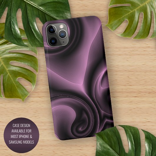Elegant Psychedelic Paarse Swirls Art Pattern Case-Mate iPhone Case