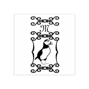Elegant Puffin in een Frans IJzeren Lijst Rubberstempel