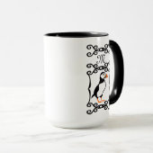 Elegant Puffin in een Frans ijzermonogram van het  Mok (Voorkant rechts)