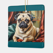 Elegant Pug Portrait Ornament (Links)