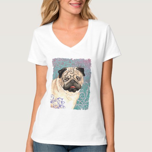 Elegant Pug T-shirt (Voorkant)