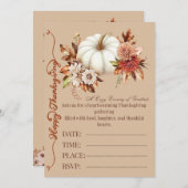 Elegant Pumpkin Fall Floral Invitation (Devant / Derrière)