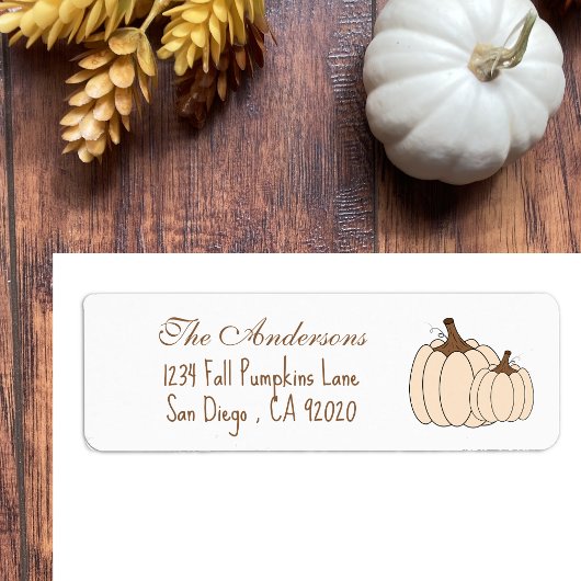 Elegant Pumpkin Herfst Return Address Labels