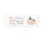 Elegant Pumpkin Herfst Return Address Labels (Voorkant)
