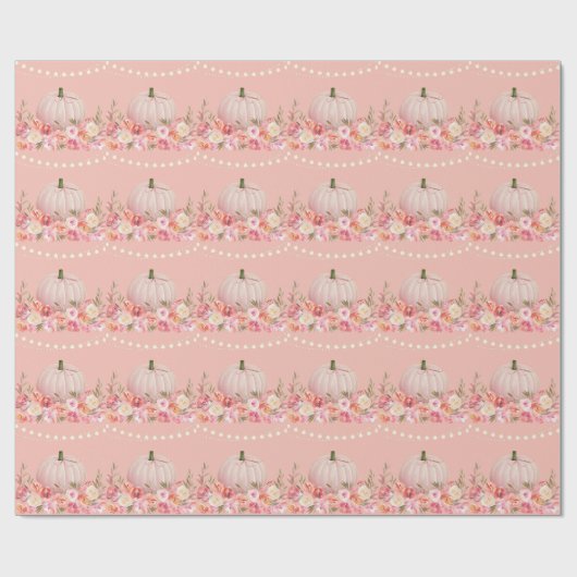 Elegant Pumpkin Pattern | Blush roze Cadeaupapier (Vlak)