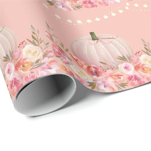 Elegant Pumpkin Pattern | Blush roze Cadeaupapier (Rol Hoek)