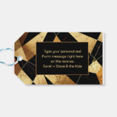 Elegant Purim Black Gold Modern Geometric Cadeaulabel (Achterkant Horizontaal)