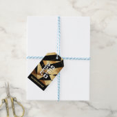 Elegant Purim Black Gold Modern Geometric Cadeaulabel (Met Touw)