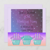 Elégant Purple 40e anniversaire Invitation de fête (Devant / Derrière)