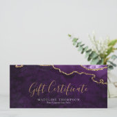 Élégant Purple Agate Certificat cadeau Carte cadea (Debout devant)