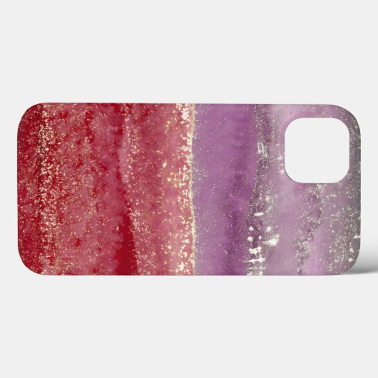 Elegant purple and gold glitter Case-Mate iPhone case (Achterkant (horizontaal))