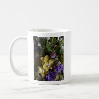 Elegant Purple and Yellow Floral Art Coffee Mug Koffiemok