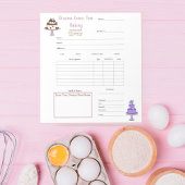 Élégant Purple Blanc Cake Order Form Bloc-notes
