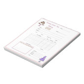 Élégant Purple Blanc Cake Order Form Bloc-notes (Tourné)
