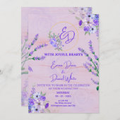 Elegant Purple Botanical Wedding Invitation (Devant / Derrière)