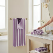 Elegant Purple Bow Striped Bathroom Set Bad Handdoek