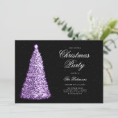 Élégant Purple Christmas Tree Invitation Menu du p (Debout devant)