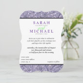 Elégant Purple Designer Mariage Invitations (Debout devant)