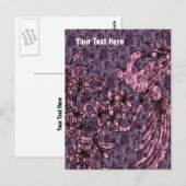 Elégant Purple Dove personnalisable carte postale (Devant / Derrière)