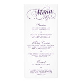 Élégant Purple Et Blanc Mariage Menu Modèles (Devant)