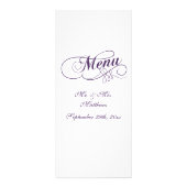 Élégant Purple Et Blanc Mariage Menu Modèles (Dos)