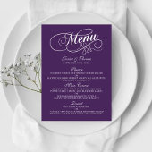Élégant Purple Et Blanc Mariage Menu Modèles