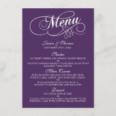 Élégant Purple Et Blanc Mariage Menu Modèles (Devant)