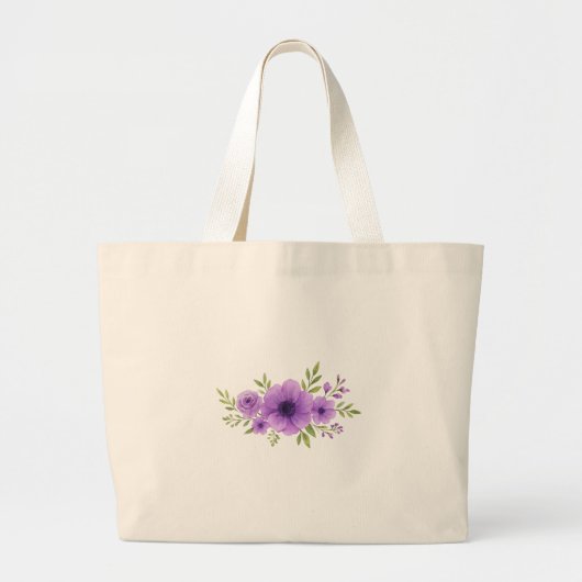 Elegant Purple Floral Bouquet Tote Bag Design (Devant)
