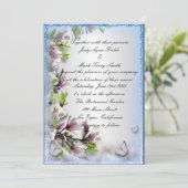 Élégant Purple Floral Et Beurre Invitation (Debout devant)