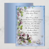 Élégant Purple Floral Et Beurre Invitation (Devant / Derrière)