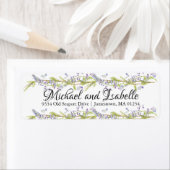 Élégant Purple Floral Retourner les étiquettes d'a (En situation)