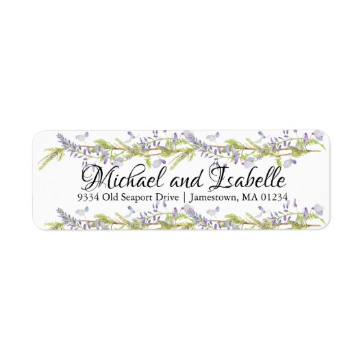 Élégant Purple Floral Retourner les étiquettes d'a (Devant)