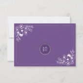 Elegant Purple Floral RSVP Kaartje (Achterkant)