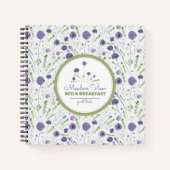 Élégant Purple Floral Vacances Location Livre d'In (Devant)