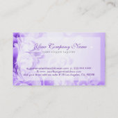 Elegant Purple Flowers & Glitter Visitekaartje (Achterkant)