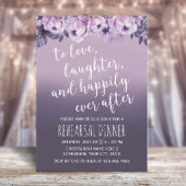 Elegant Purple Flowers Mauve Rehearsal Dinner Kaart