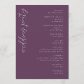 Elegant Purple Geometric Lines Programma (Achterkant)