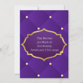 Elégant Purple & Gold Graduation Party Invitation (Dos)