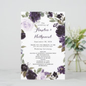 Élégant Purple Gold Green Floral programmes de mar (Debout devant)